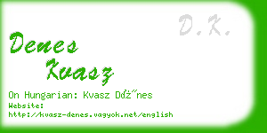 denes kvasz business card